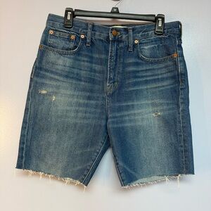Madewell the perfect vintage Jean Casual Blue Distressed Denim Shorts 30